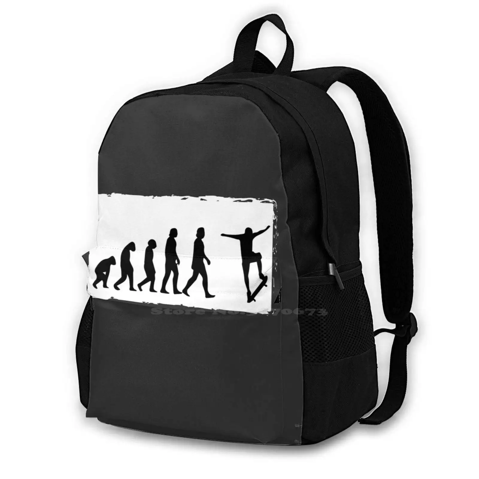 From Human To Skateboarder Evolution Backpack For Student School Laptop Travel Bag Evolution Human Skateboard Skateboard