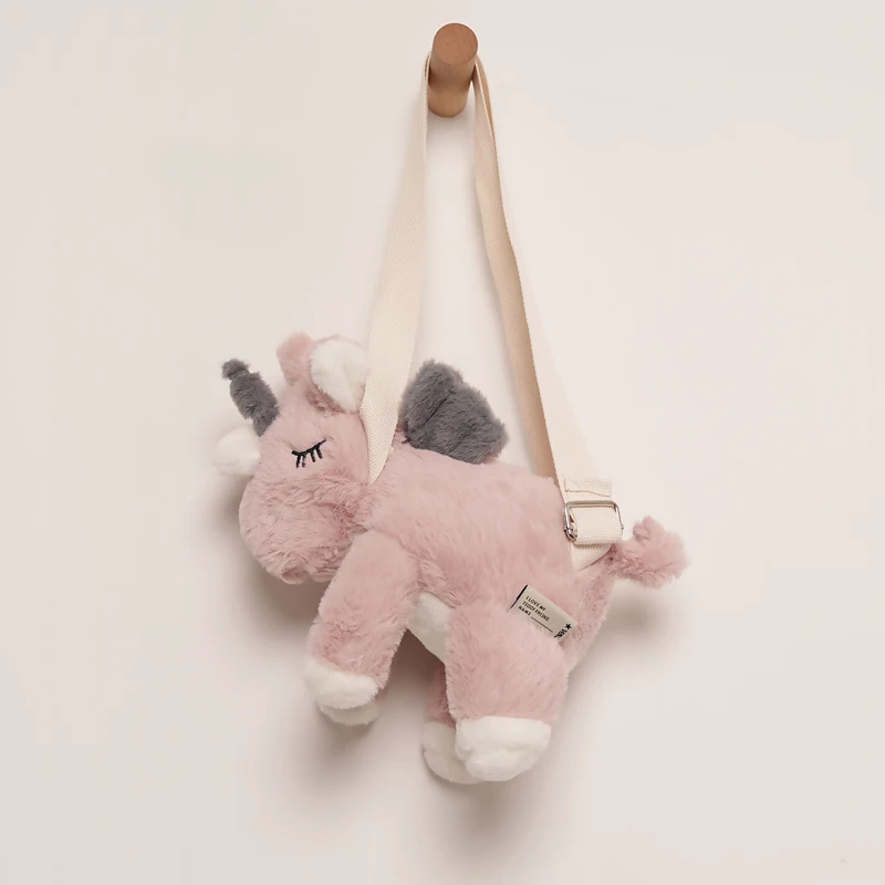 New Fashion Children Girls Mini Shoulder Bag Cute Unicorn Animals plush Backpack Cosmetic Bag Cute Princess Plush Toys Gifts