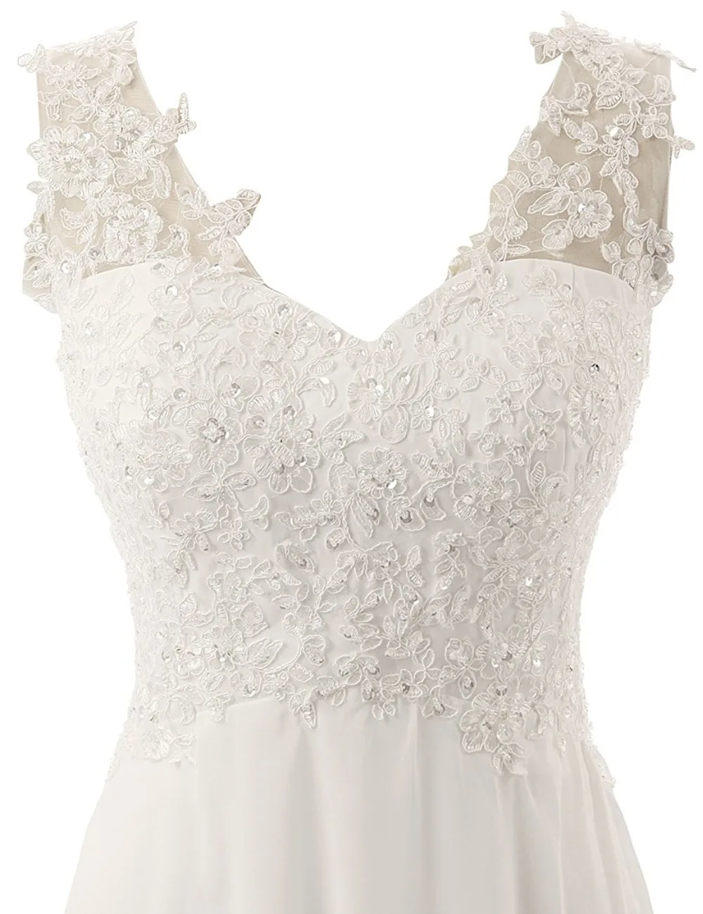 Beach Wedding Dress Plus Size White/Lvory Chiffon Lace Appliques Elegant Dresses For Bridal Gown Backless Vestido De Noiva