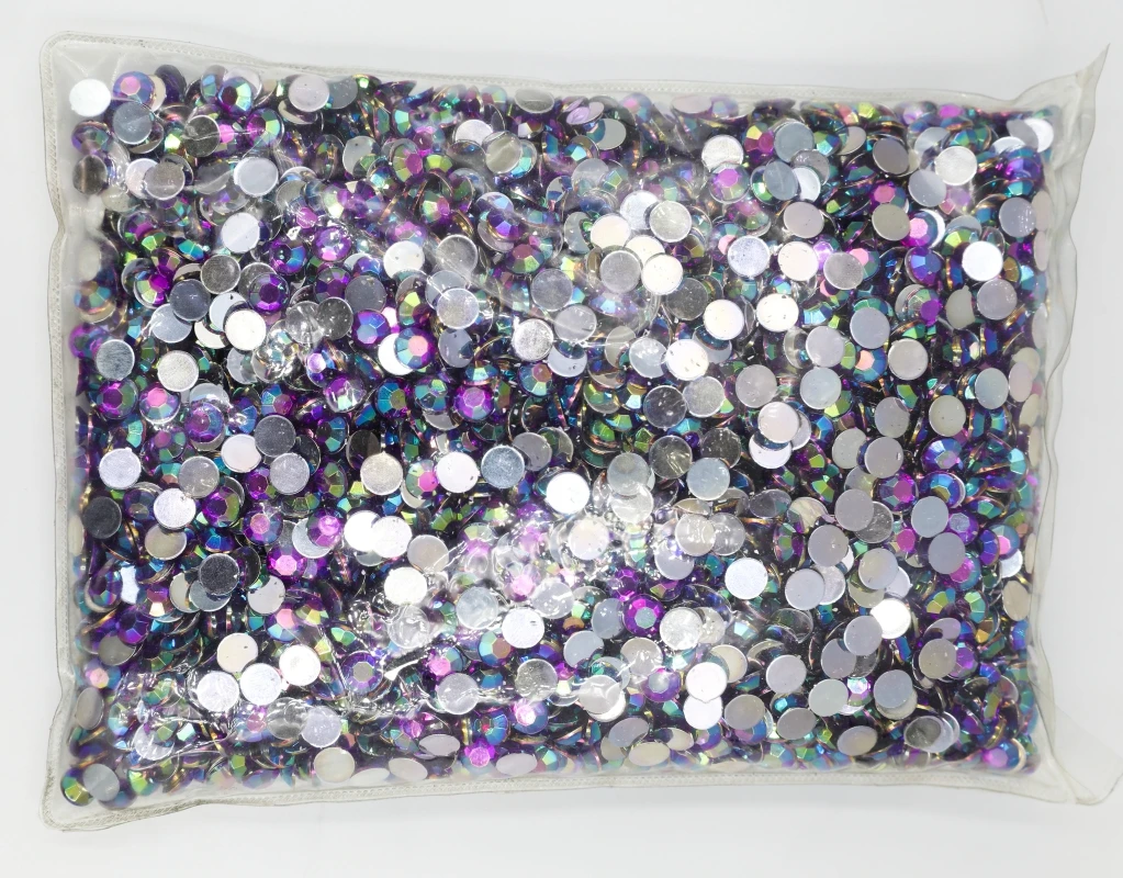 

Amethyst AB Color 1.5~10mm Flat Back Round Acrylic Rhinestones Beads / Stones ,3D Acrylic Nail Art / Garment Decoration