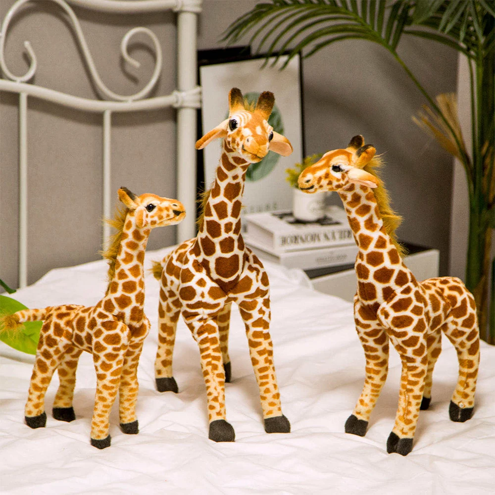 36-56CM Giant size Simulation Giraffe Plush Toys Cute Stuffed Animal Soft Real Life Giraffe Doll Birthday Gift for Kids Toy