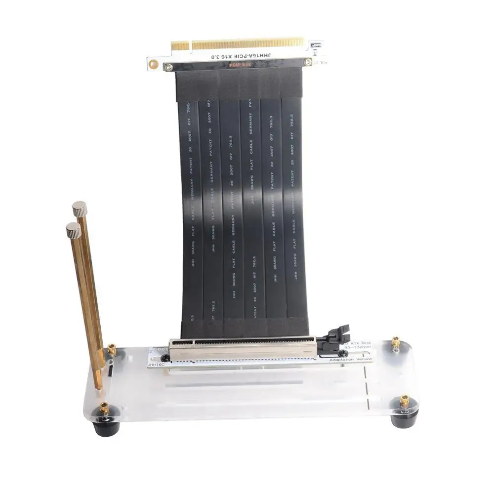 Graphics Card Vertical Kickstand Bracket GPU Holder & Standoff with PCI-E 3.0 GEN3 16X Riser Extension Cable Black Color 10-60cm