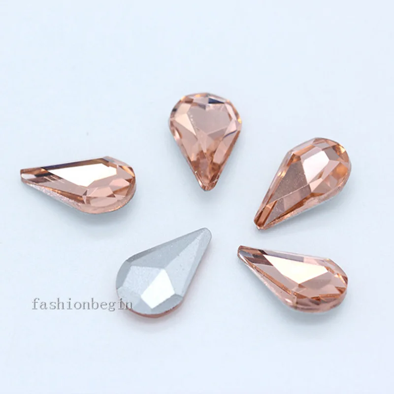 جميع الأحجام 24 ألوان دمعة وأشار الظهر الزجاج كريستال حجر الراين جوهرة مسمار الفن قلادة بروش القرط الملابس تقليم جوهرة الخرز