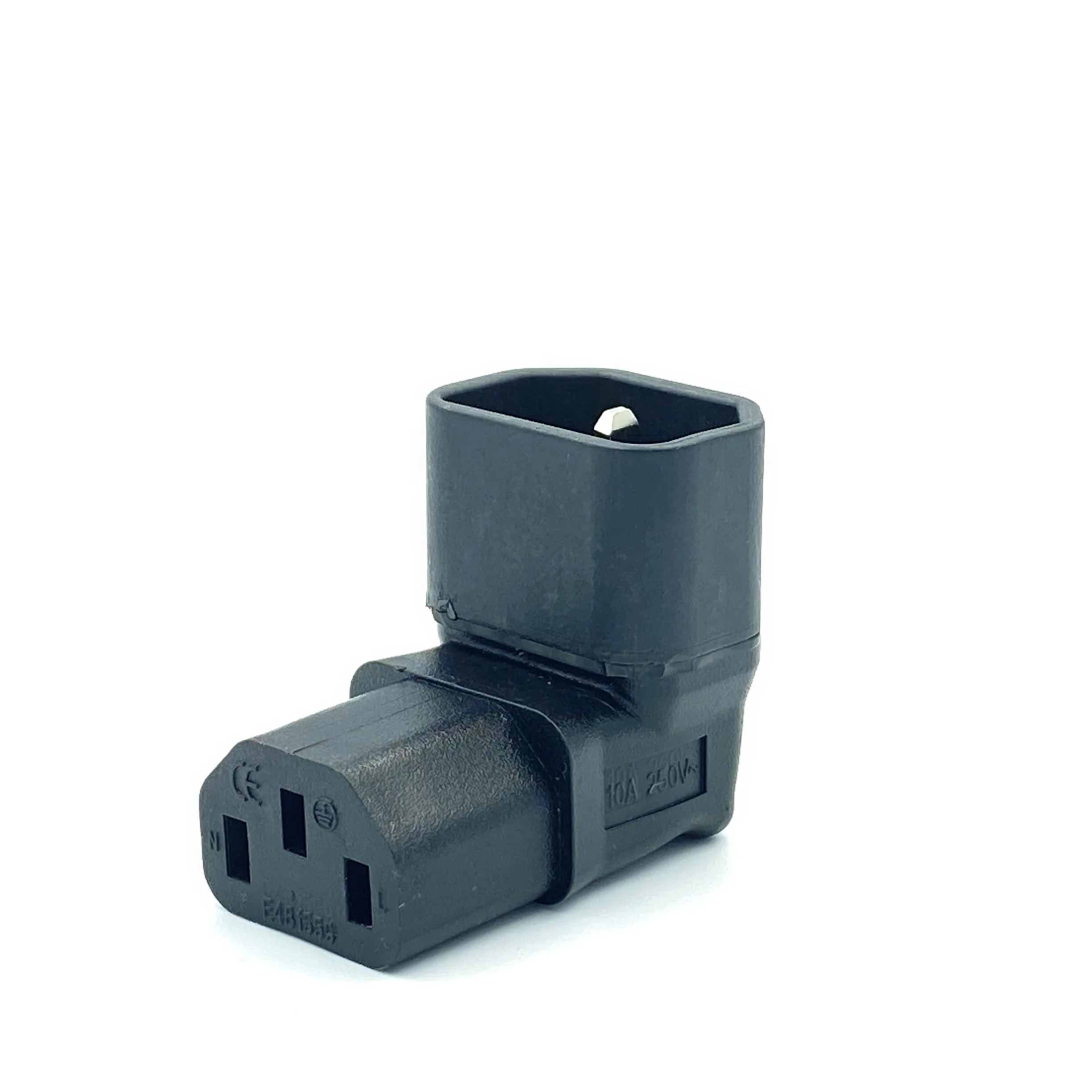 IEC 320 C14 to C13 Left Right Angle AC Adapter IEC 3Pole IEC 320 3pin Male to Female extend 90 Degree Down Up Angle AC converter