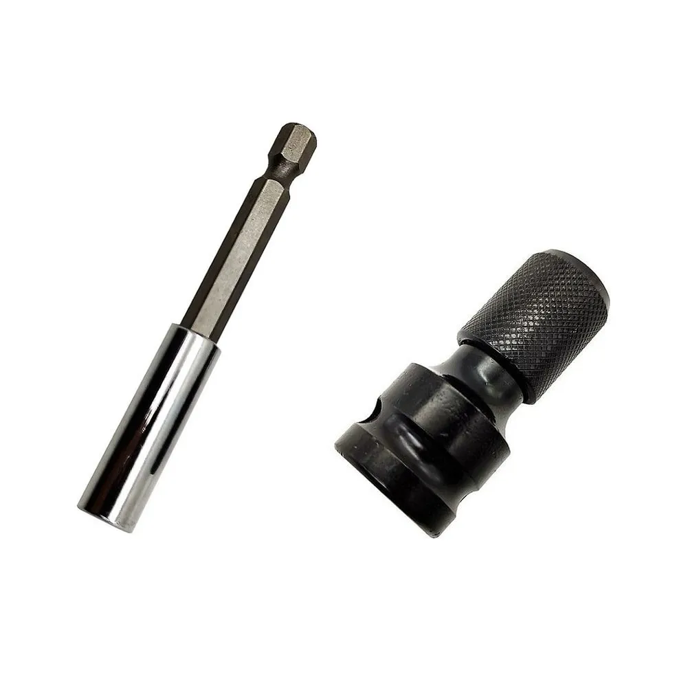 1/2 Square Female Drive To 1/4 Hex Socket Converter Adapter W/ 75mm Bit Holder For Power Impact Wrench