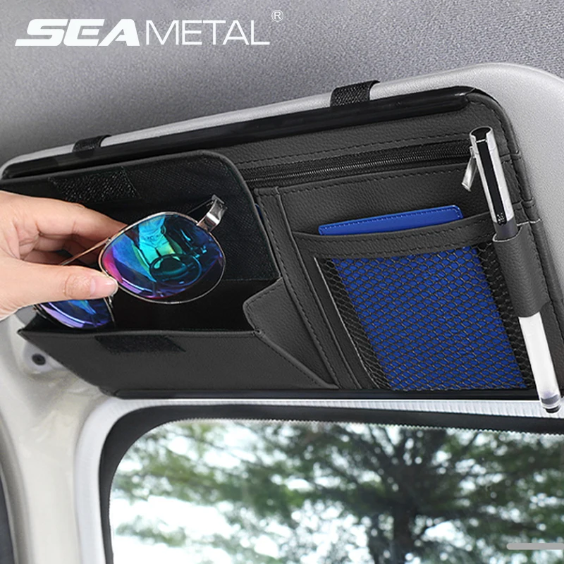 Car Sun Visor Glasses Storage Bag Interior Auto Sunshade Plate Sunglasses Organizer for Card Sunglasses Holder Car Accessories