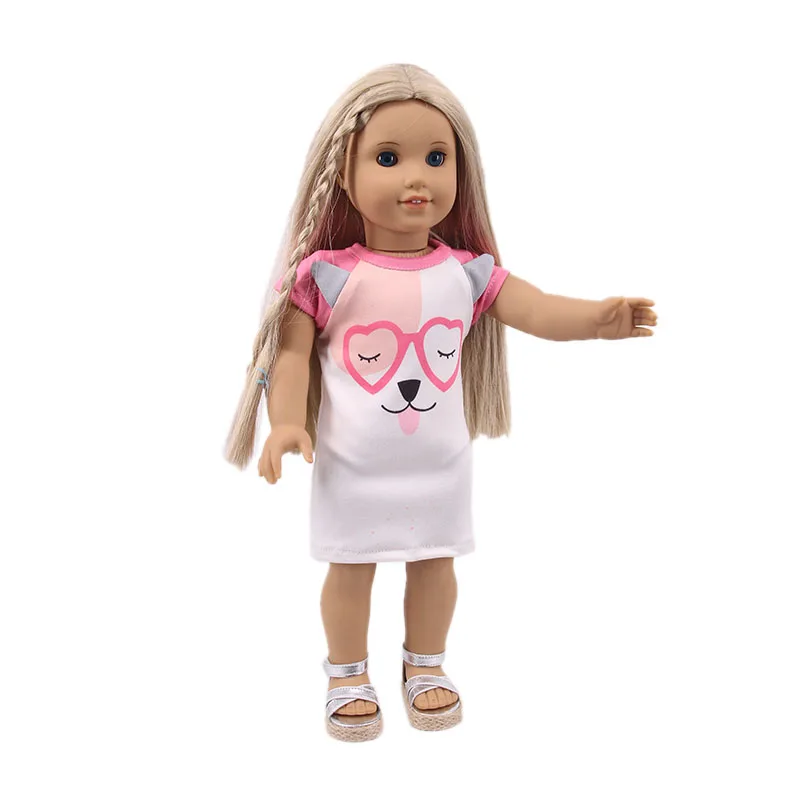 Freeshipping Animal Shirt For 18 Inch American Doll Girl Toys & 43 Cm Born Baby Clothes & Our Generation & Nenuco & Reborn Doll