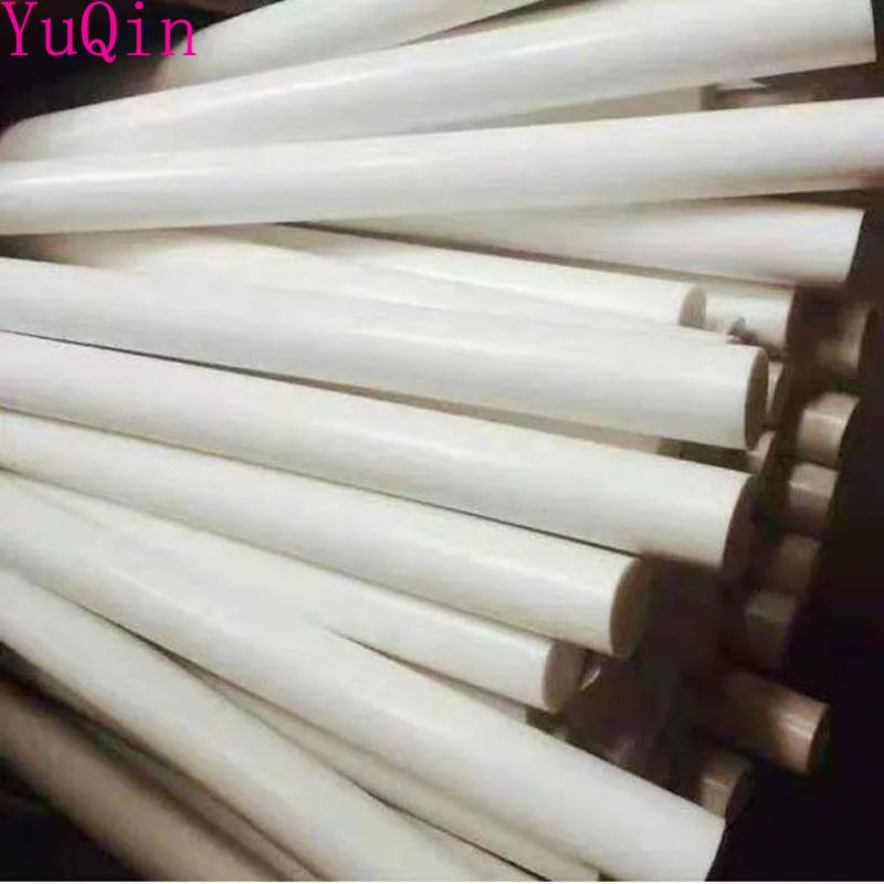 Length 50cm/25cm White polytetrafluoroethylene Solid bar environment-friendly non-toxic machining DIY PTFE plastic rod