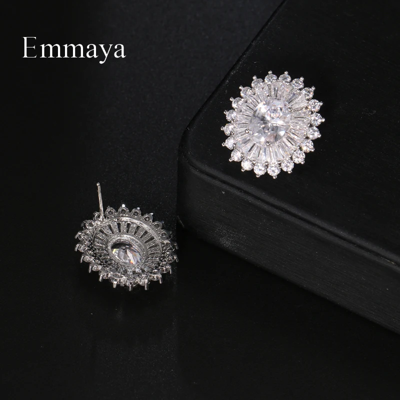 Emmaya New Fashion Cute Sunflower Appearance Noble Earring With AAA Zirconia Delicate Jewelry Women&Girls Charming Choice Gift