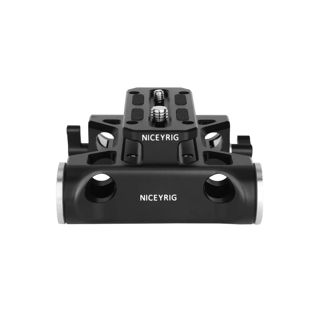 Niceyrig Riser Baseplate with Arri Rosette 15mm Rod Clamp for Cannon C100/C300/C500 Sony FS7/FS5/FS9 Red DSMC2 Kinefinity Cinema