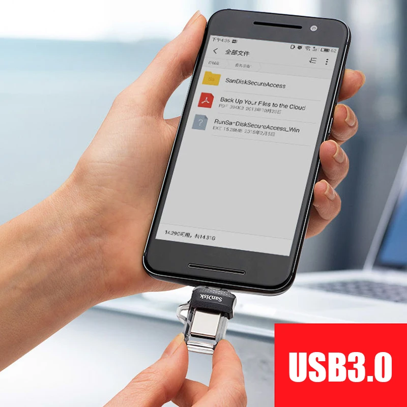 SanDisk OTG USB 3.0 Flash Drive 32GB 256GB Dual Mini Pen Drives 128GB 64GB for PC multifunction CAR Android phones Free shipping