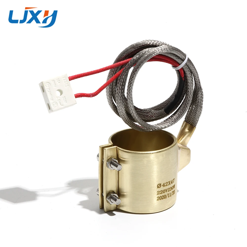 LJXH Brass Band Heater Electric Heating Ring 30x50/30x60/32x30/32x50/32x60mm Inner Diameter x Height with Two/Three/Five Wire