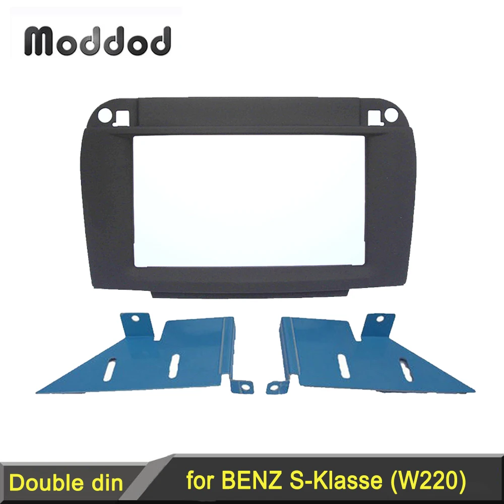 

Double Din Stereo Panel for BENZ S CLASS Fascia Black Color Radio Refitting Dash Mounting Installation Trim Kit Face Facia