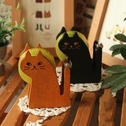 Dispensador de cinta de madera, cortador Kawaii Cat, accesorio de oficina, Mini soporte de corte Washi, gran oferta