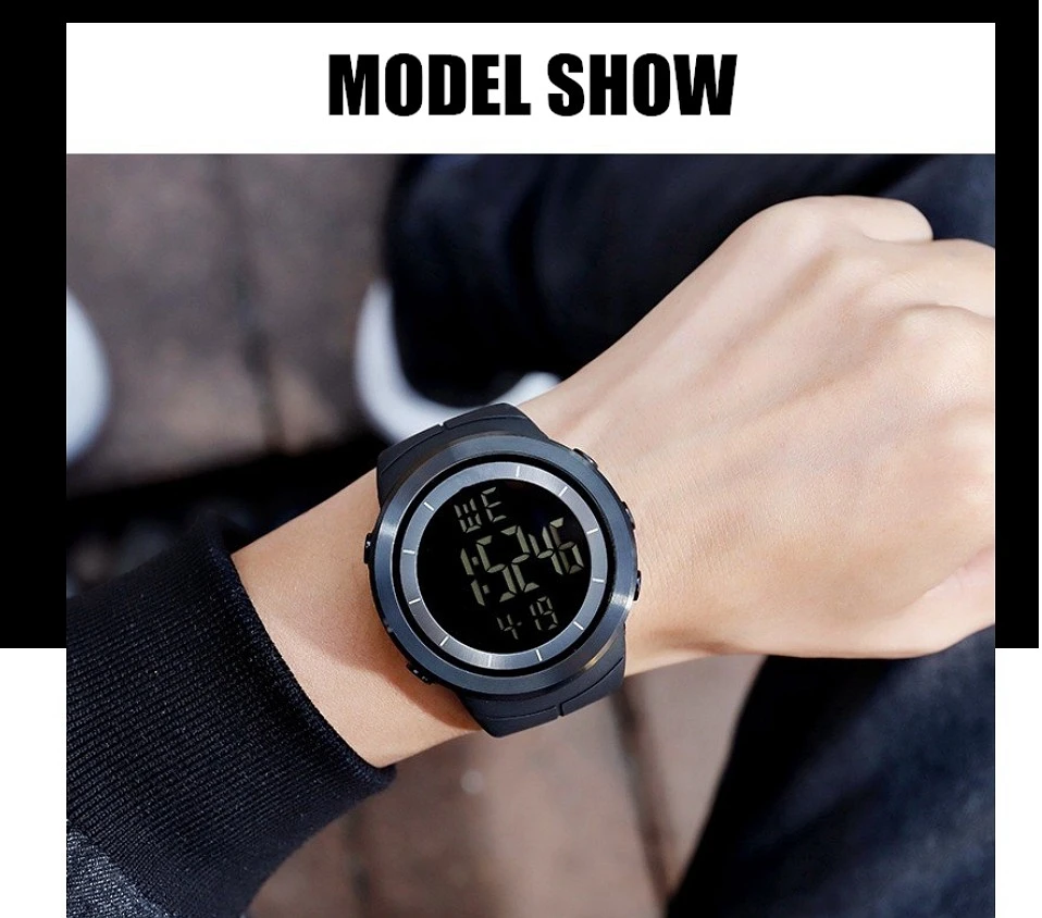 Fashion Digital Men Watches White Waterproof Outdoor Referee Sport Watch Shock Resistance Electronic Wristwatch Stopwatch Clock