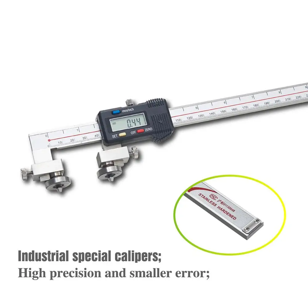 Niestandardowa odległość od środka suwmiarka cyfrowa precyzyjny pomiar narzędzia głowica stożkowa uszczelnienie olejowe suwmiarka rowkowa 20-300MM