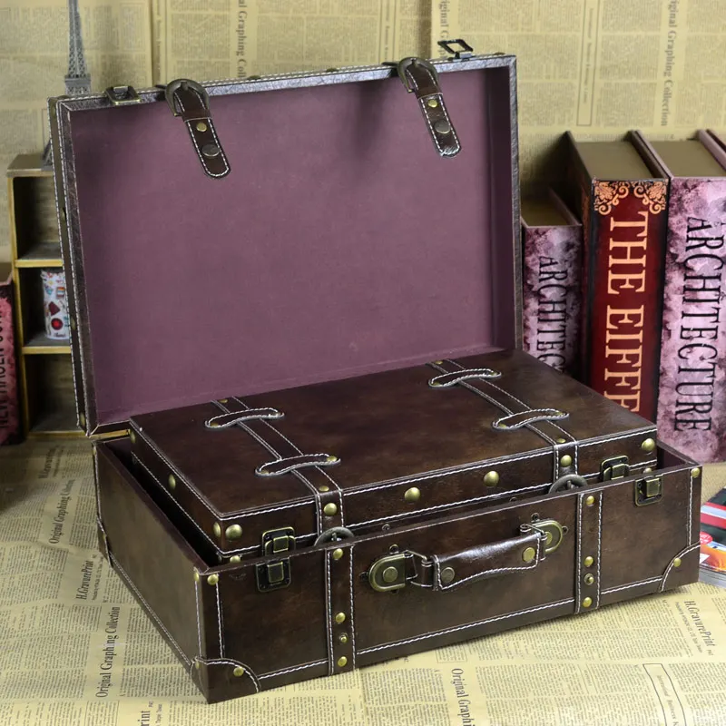 Maleta retro de cuero de alta calidad, bolsa de almacenamiento de viaje, decoración de tienda de estudio fotográfico antiguo, oferta especial