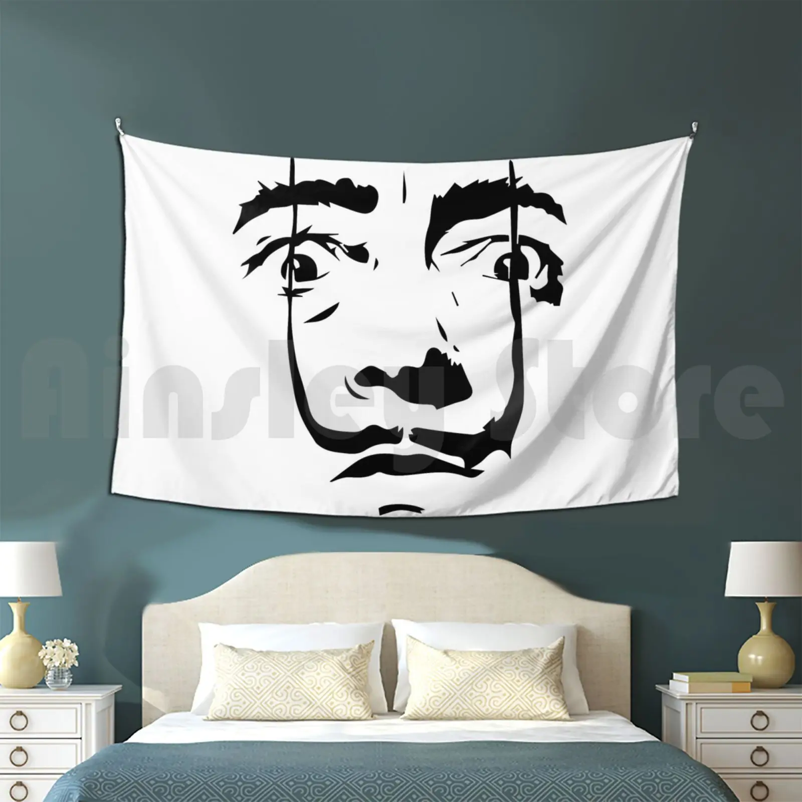 Salvador Dali Graffiti Customized Tapestry Salvador Dali Graffiti Banksy Brush Surreal Abstract Drug I