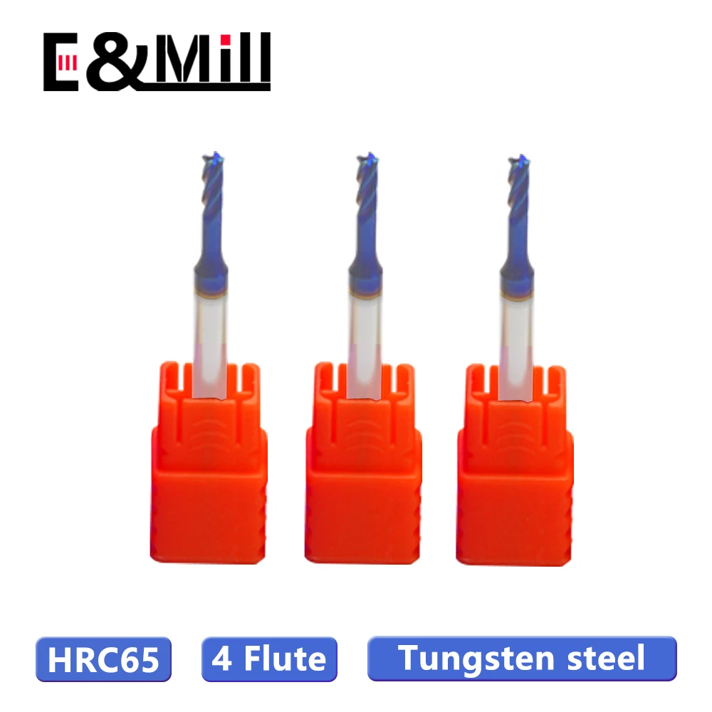 

HRC65 Tungsten Steel Alloy 4 Flute Hardened Steel for Hardened Steel and Stainless Steel Long Neck Deep Groove Milling Cutter