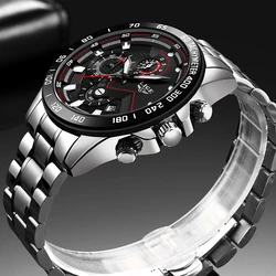 2021 New Watches Men Luxury Brand LIGE Chronograph Men Sports Watches Waterproof Full Steel Quartz Men's Watch Relogio Masculino