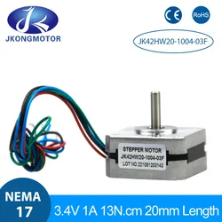 Jkongmotor Nema 17 silnik krokowy 20mm 13Ncm 1A Nema17 silnik krokowy 4-realizacji 17HS08-1004S dla CNC wytłaczarka 3D silnik drukarki