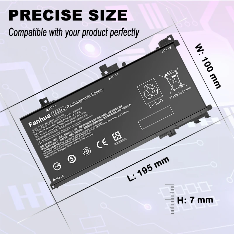 Fanhua 15.4V TE04XL Pin Dành Cho Laptop HP Điềm 15-AX200 15- AX210TX AX218TX AX235NF AX243DX AX250WM Pavilion 15-BC215TX BC218TX