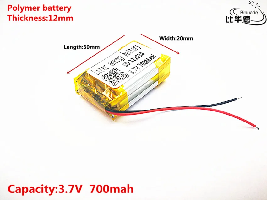 Litrowa bateria energetyczna Dobra jakość 3,7 V, 700 mAH, 122030   Polimerowy akumulator litowo-jonowy / litowo-jonowy do zabawek, POWER BANK, GPS,