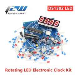 LED Display Alarm Rotary Electronic Clock DIY Kit Light Control Temperature DS1302 C8051 MCU Electronic Module STC15W408AS KIT