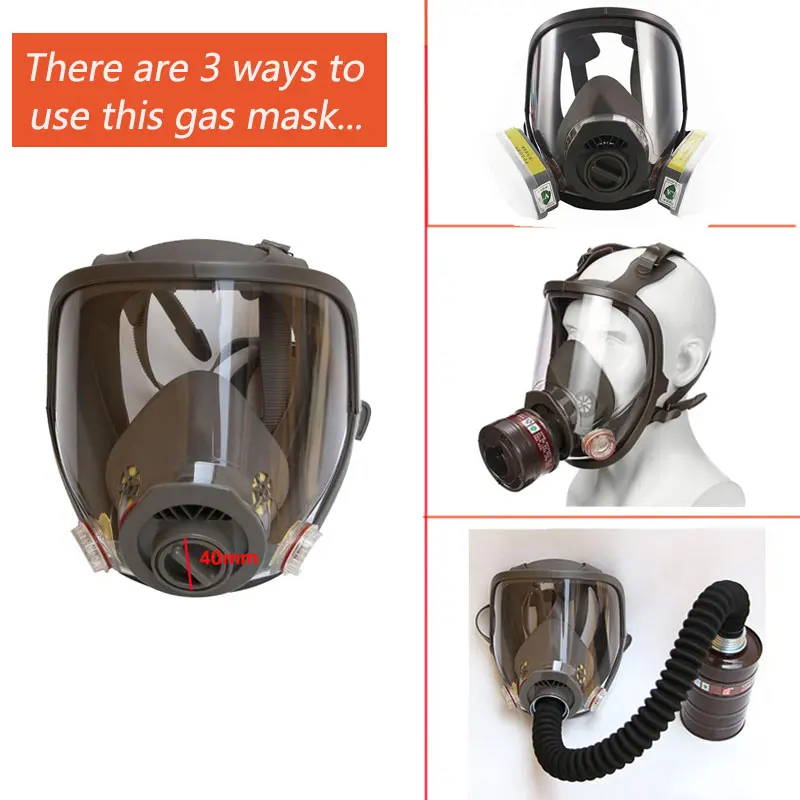 3-17 in 1 Combination 3 Interface 6800 Gas Mask 6001/6002/6004 Filter 2091 With 5N11 Filter Cotton Spraying Painting Dustproof