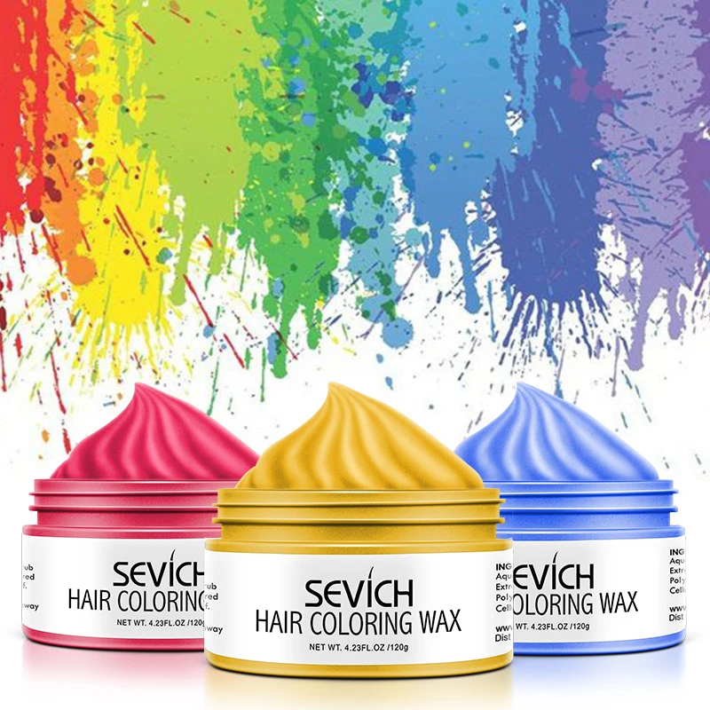 Sevich Fashion Temporary 10 Colors Hair Wax Dye Cream Styling Pomade Blue Color Hair Strong Hair Dye Cream for Women/Men