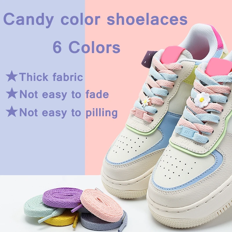 1Pair Flat Shoelaces Off Sneaker White Shoelace Classic Flat Double Hollow Woven Shoelaces For AJ/AF Shoes Lace 6 colors