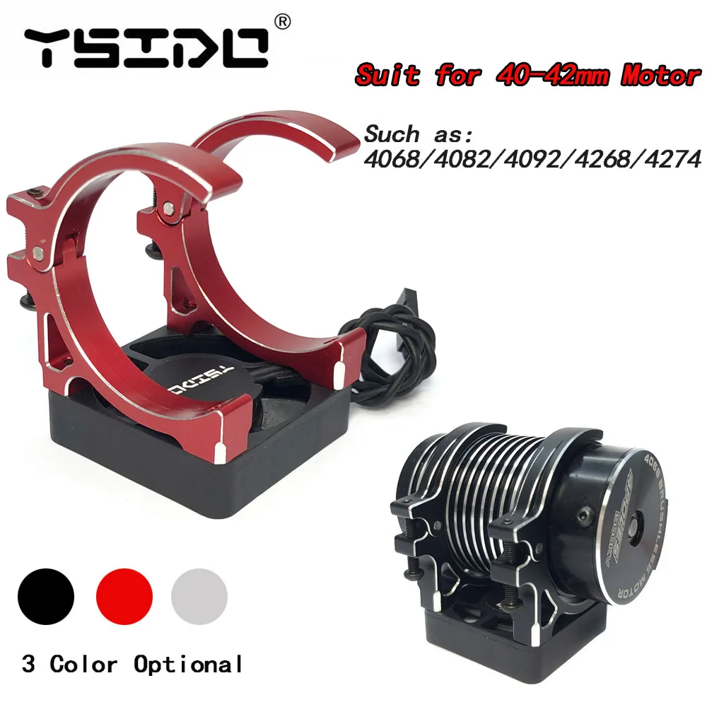 YSIDO 30mm 40mm Cooling Fan Heat Dissipation Holder for 1/8 1/10 1/12 Traxxas Axial Wltoys 144001 104001 RC Buggy Monster Car