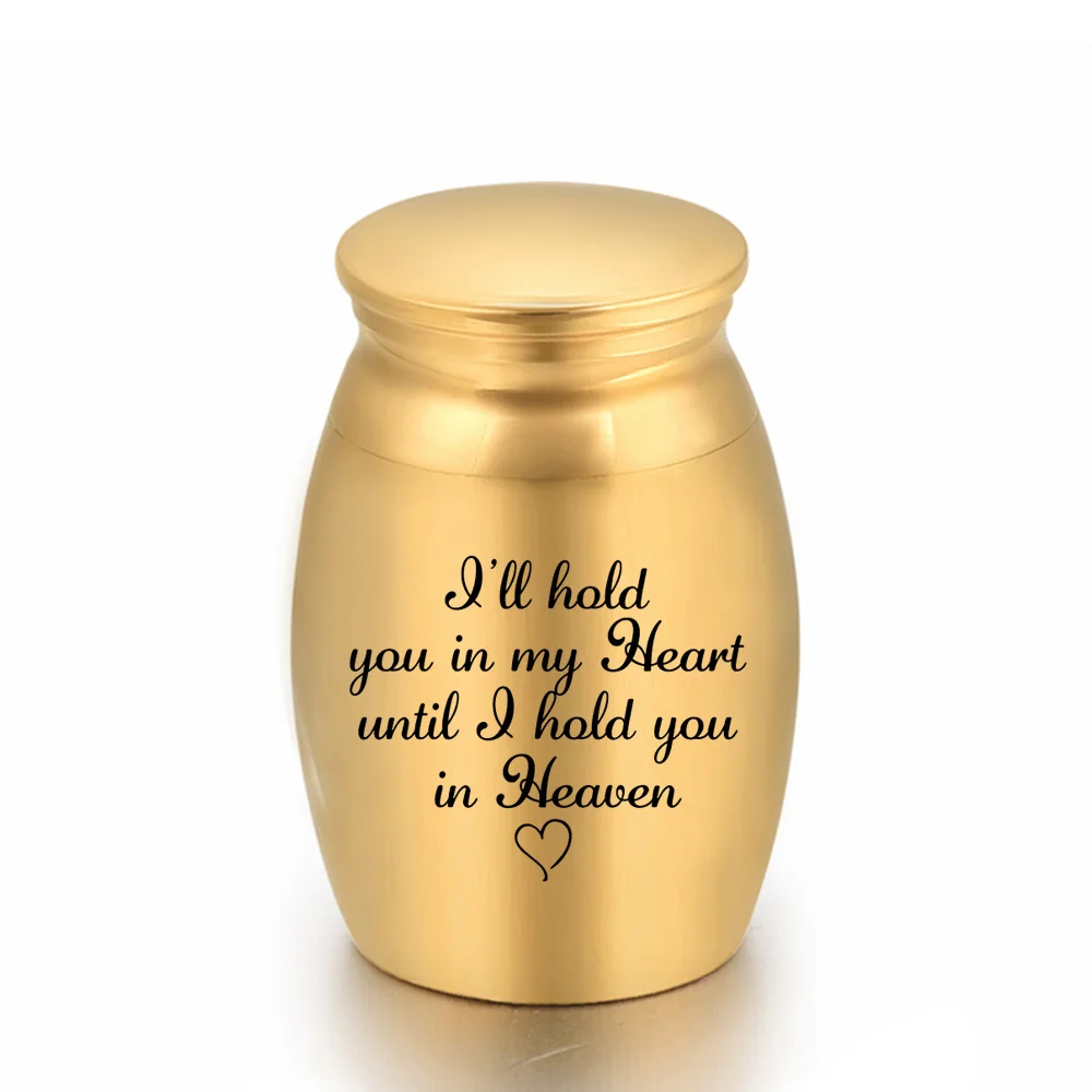 Beautiful Life Memorial Urns , Human/Pet Cremation Urn Small Aluminum - I Will Hold You in My Heart Until I Hold You in Heaven