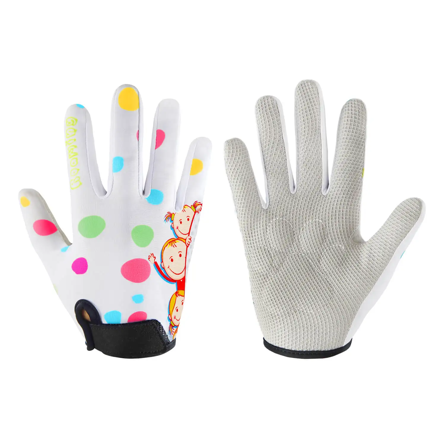 Kids Cycling Outdoor Sports Half-finger bike cartoon Gloves for Age3-10 Kids ,Monkey Bars,Cycling,Riding,Climbing,Scooter etc.