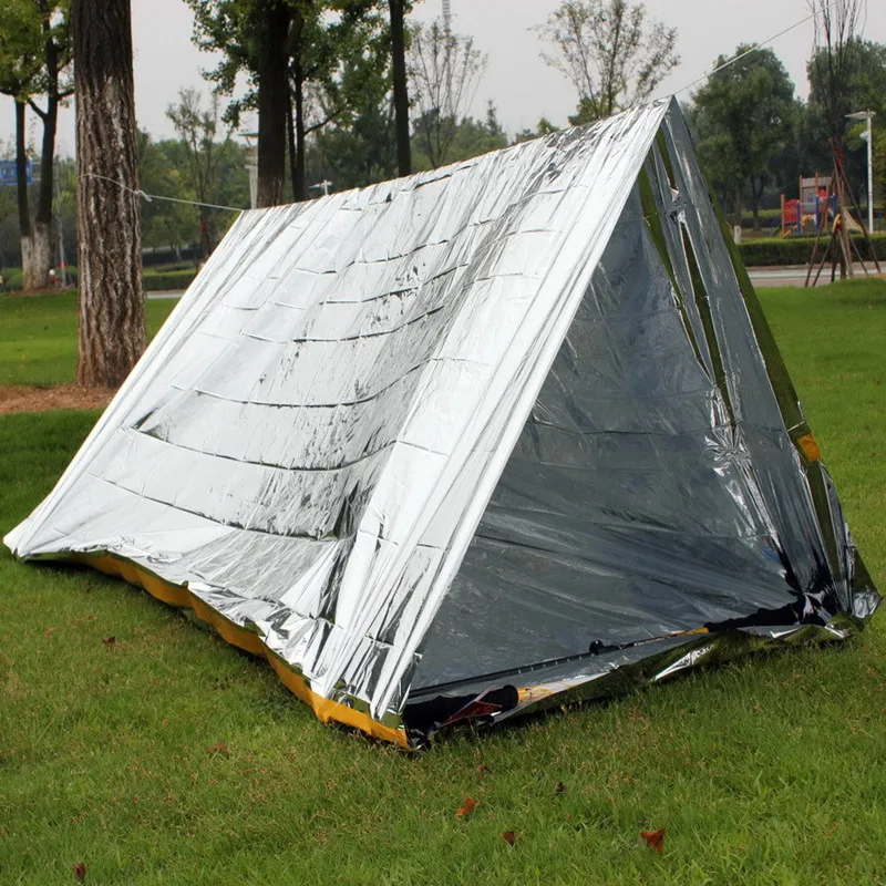 Dospělé přenosné skládací outdoorové bezpečnosti přežití uchovat si tělo horko bezodkladnost namestí záchranné tepelný mylar zlato deky 160*210cm