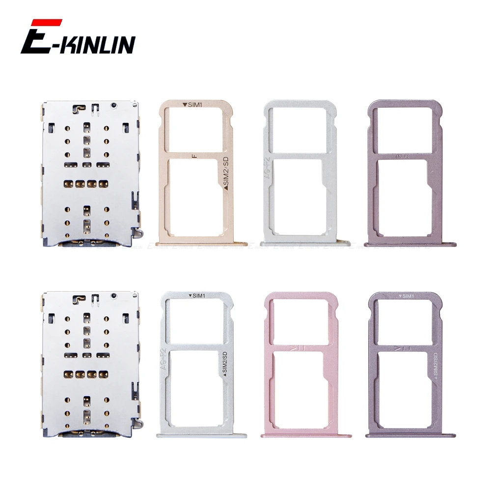 Micro SD Sim Card Tray Holder Socket Connector For HuaWei P9 Plus VIE-AL L09 L29  Slot Container Adapter Reader