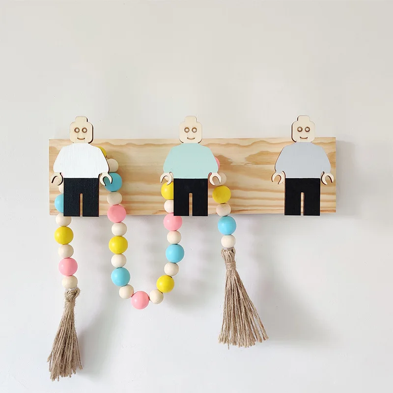 

Kids Coat Rack Nordic Wooden Robot Shaped Hooks Boys Bedroom Decorations Hat Bag Wall Hanger Ornaments Nursery Room Home Décor