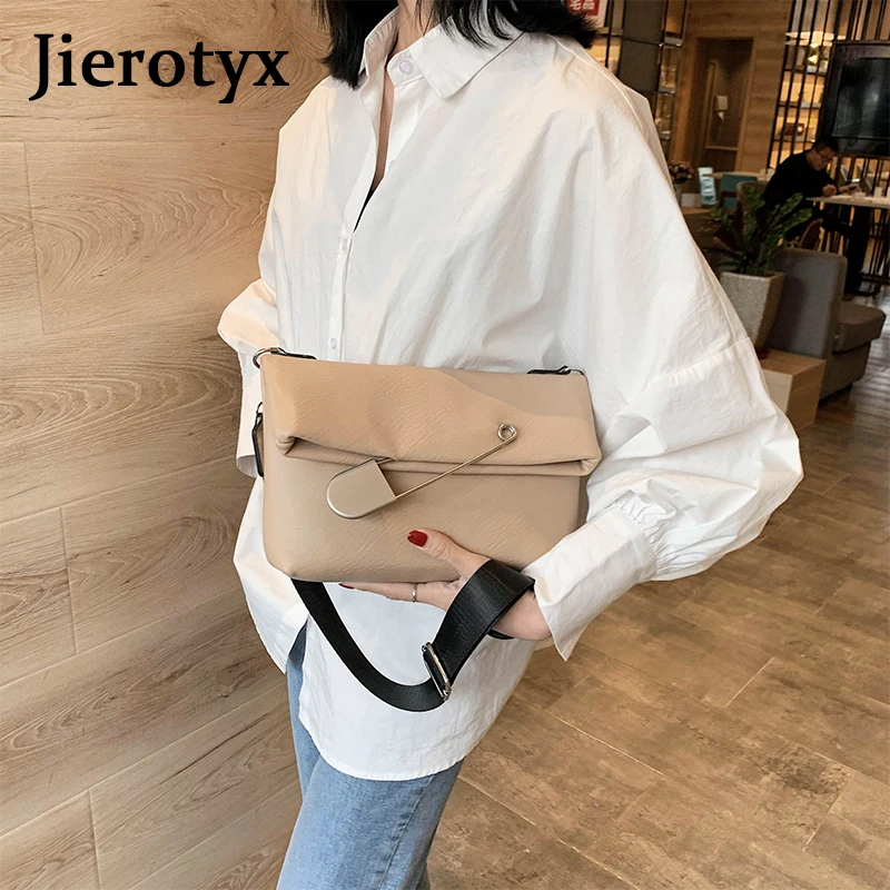 JIEROTYX Nuove donne di Crossbody Bag 2020 Donna Primavera Borsa di Modo Borsa Femminile Quadrati Enorme Clip di Cuoio Sacchetto del Messaggero