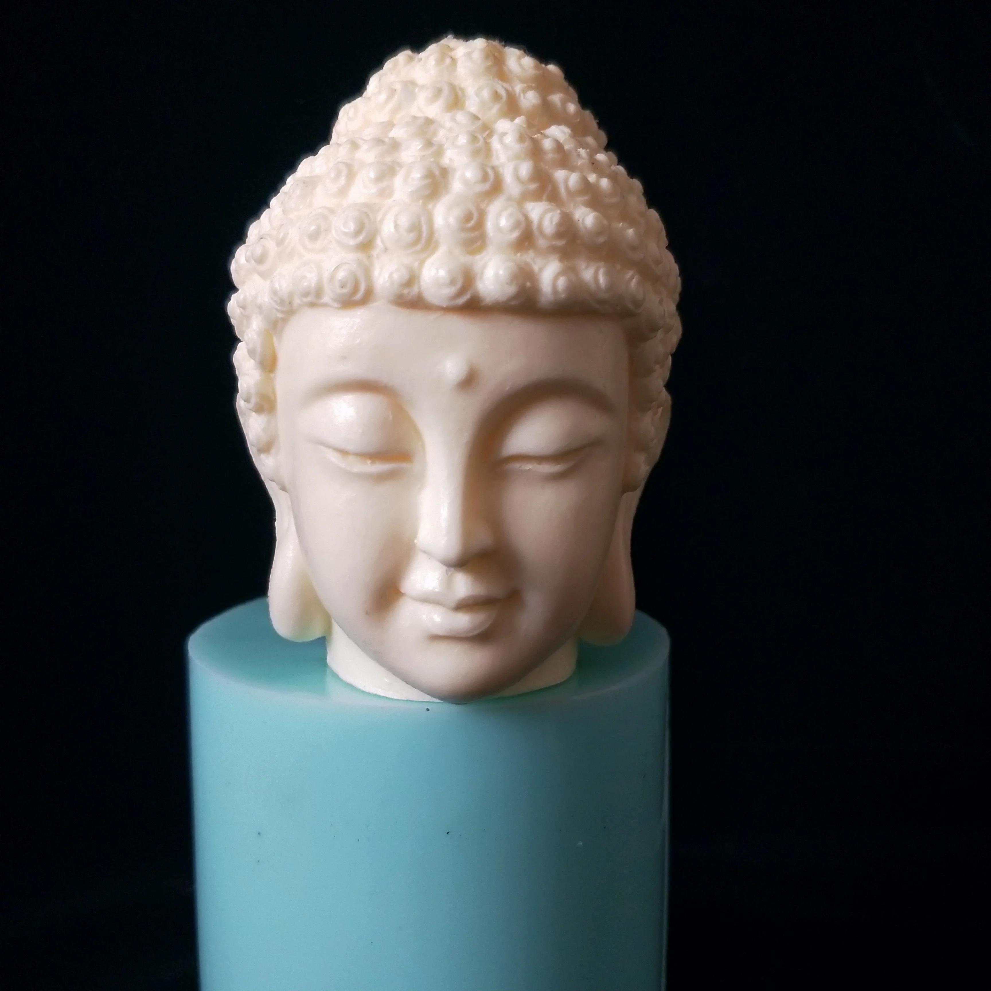 DIY 3D Buddha  Head handmade silicone soap  cake decoration candle mold