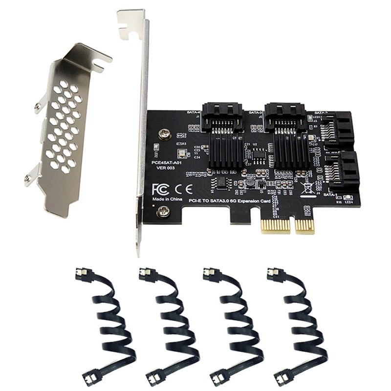 

PCI e PCIE to SATA Card PCI-E Adapter PCI Express to SATA3.0 Converter 4-Port SATA III 6G Expansion Controller Card Adapter IPFS