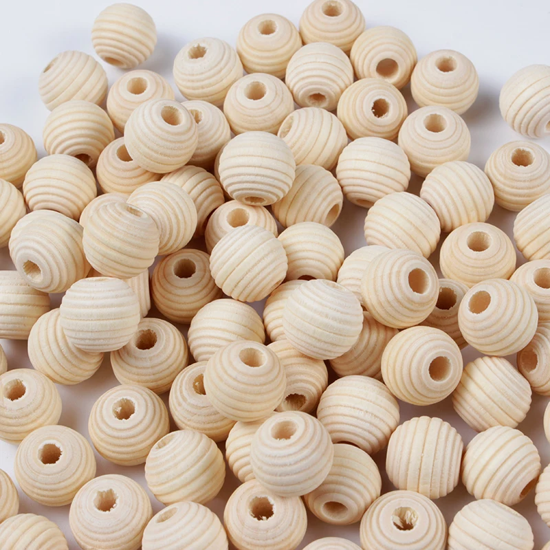 13mm/20mm Wooden Round Beads Loose Spacer Eco-Friendly Natural-Color Wood Beads for DIY Jewelry Making Bracelet Accessories