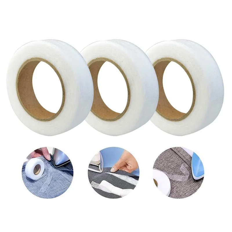 64M Fabric Fusing Tape Adhesive Hem Tape Iron on Tape Fusible Adhesive Hemming Strip to Repair Curtain Clothes Pants Pillow Case