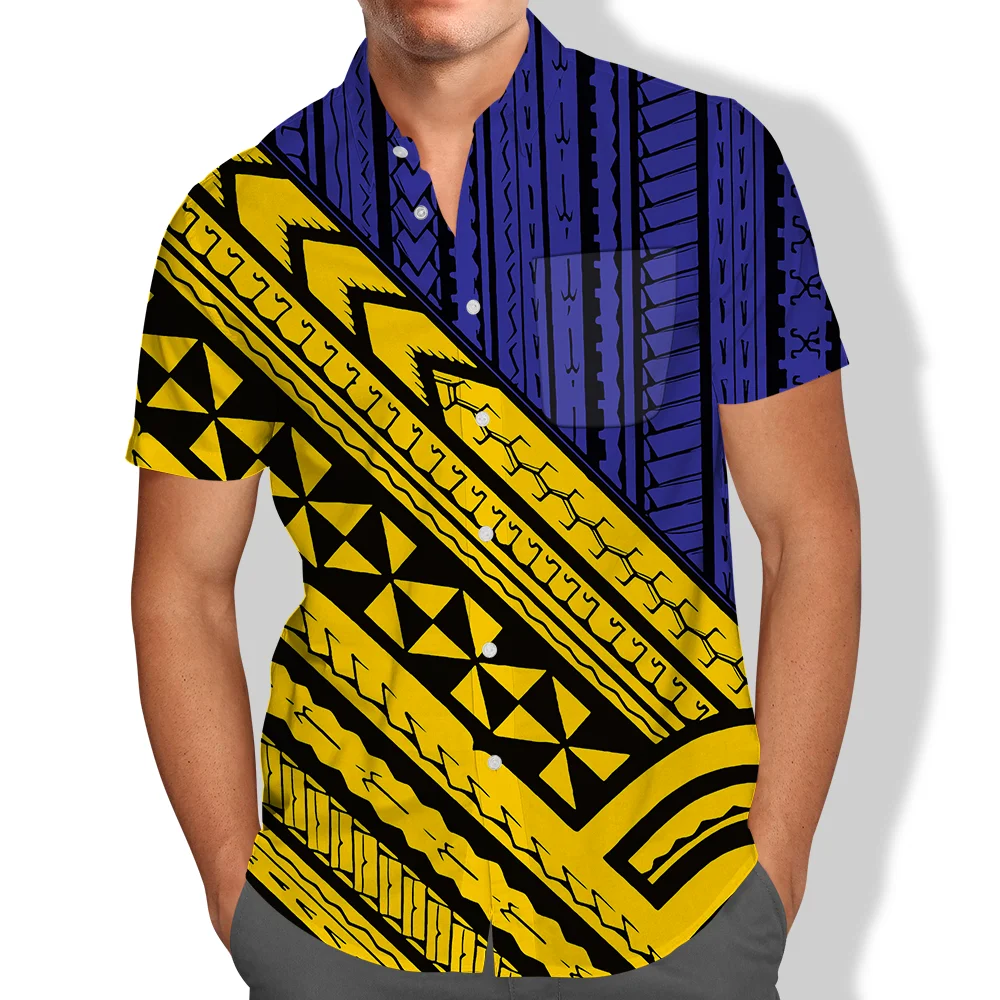 Pocket Short Sleeve Shirt Tribal Islanders Polynesian Clothes Polynesian Tribal Clothing Samoan Puletasi viking