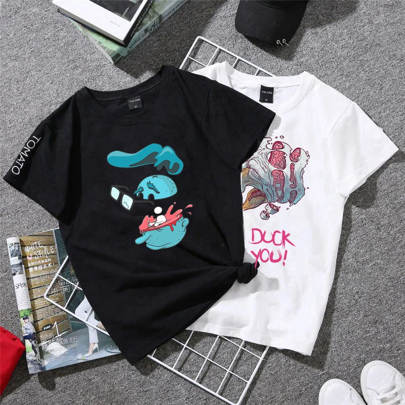 Funny Clothing DIY Personality Printing Fusible Cartoon Animation Heat Transfer Patch Iron On Women’s T-shirts Gifts For Friends