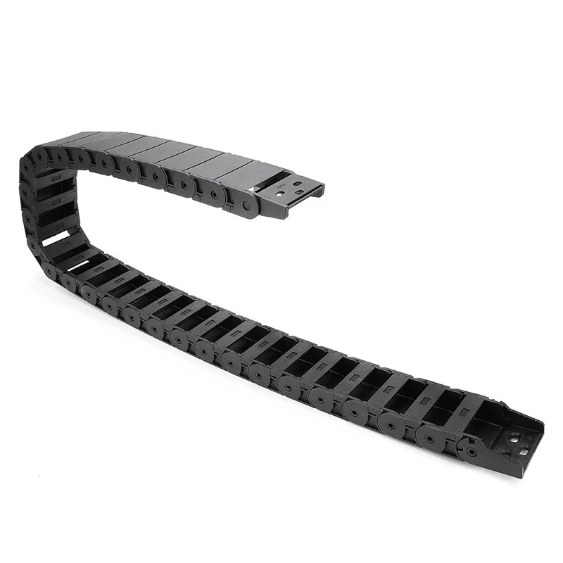 2PCS R38 18*37mm Cable Drag Chain Plastic Semi Closed Black  Nylon 1M 1000mm 40" R38 Wire Carrier For CNC Router Machine Tools