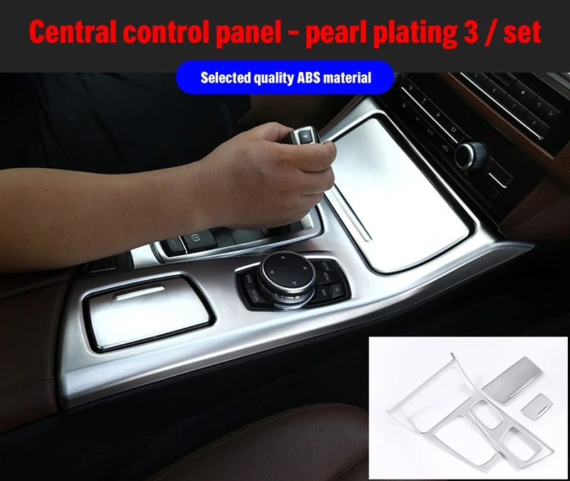 

For BMW 5 serie F10 F11 F18 520i 528i 535i 550i xDrive 2011-2017 chrome Car central control panel 3pcs