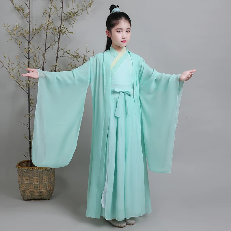 

Kids Cosplay dress Chinese Ancient Perform Clothes Boys Han Fu GIrls Birthday Party Dance Traditional Studend Warrior Dress