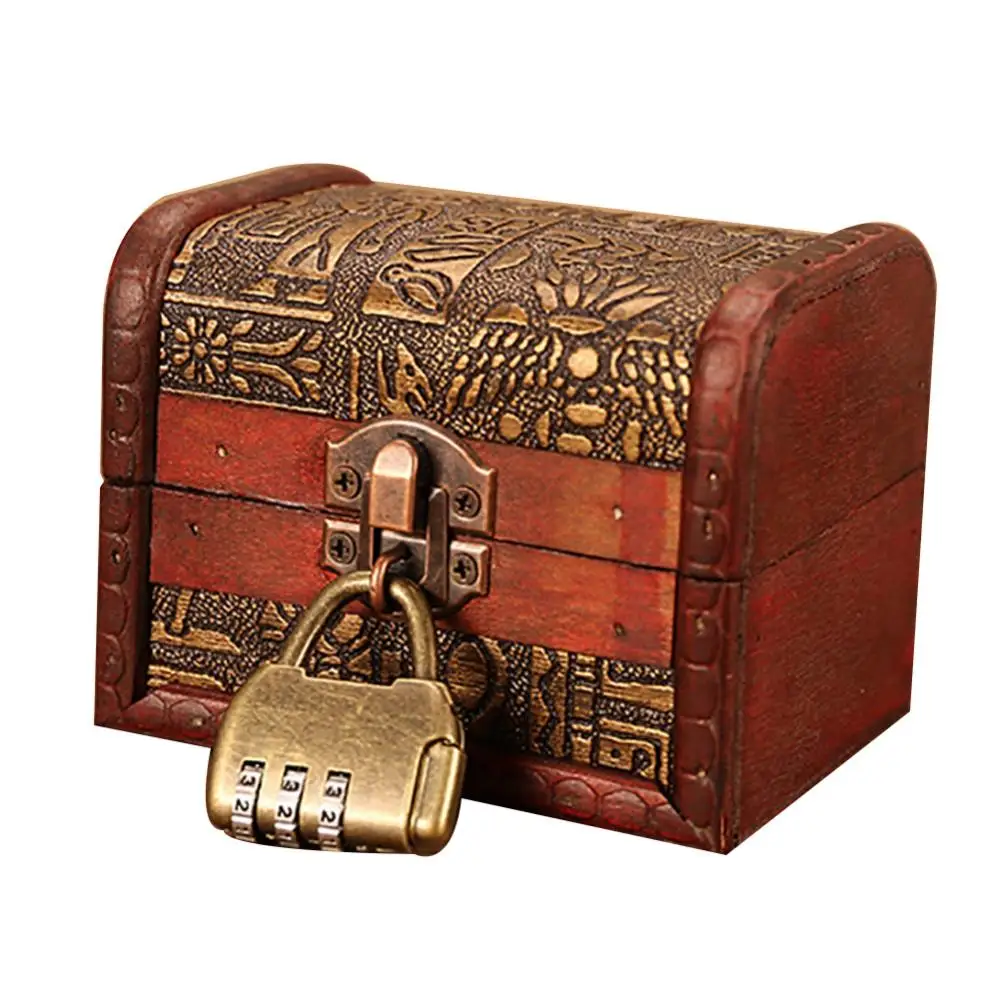 2021 Vintage Retro Case Engraved Jewelry Storage Container Box Treasure Holder Organizer Case with Lock Storage Container