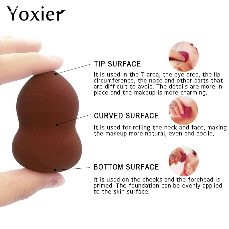 4 Colors Drop-shaped Gourd-like Cosmetic Puff Wet And Dry Beauty Eggs Soft Bouncy Flawless Makeup Face Cosmetic Tools 1pcs