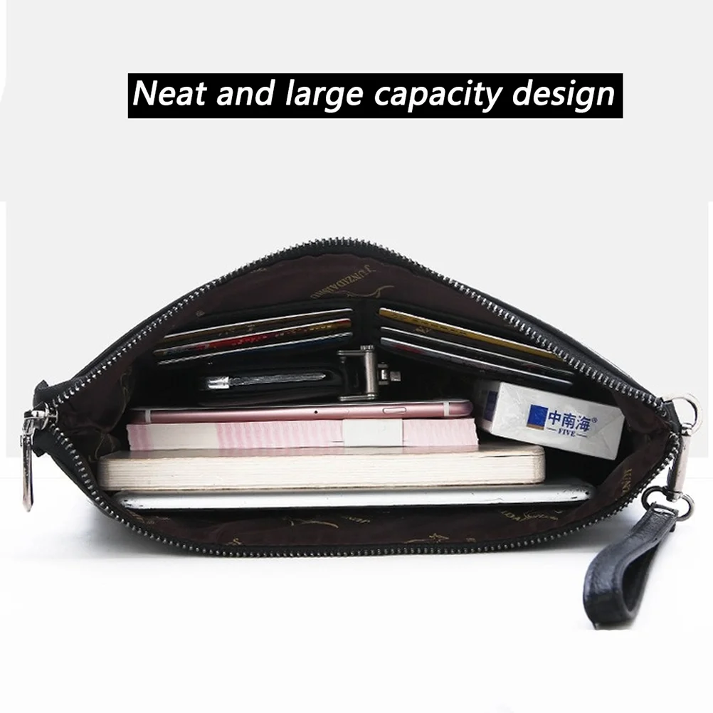 Men\'s Handbags Casual Multifunctional Soft Leather Clutch Envelope Bag Mobile Phone Bag Clutch